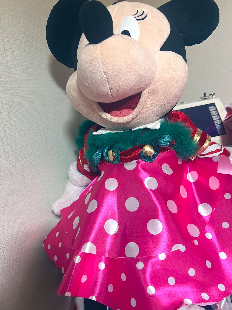 ミニファンミニーちゃんぬいお衣装進捗！🎀🪡🧵 生地が届いて裁断