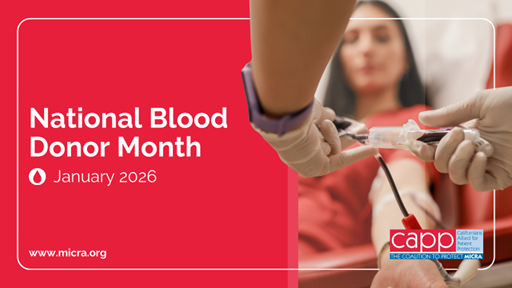 January is National Blood Donor Month, a time to honor the generosity of blood donors and the health care professionals who make transfusions possible. Find a blood drive near you.
californiavolunteers.ca.gov/donate-blood/