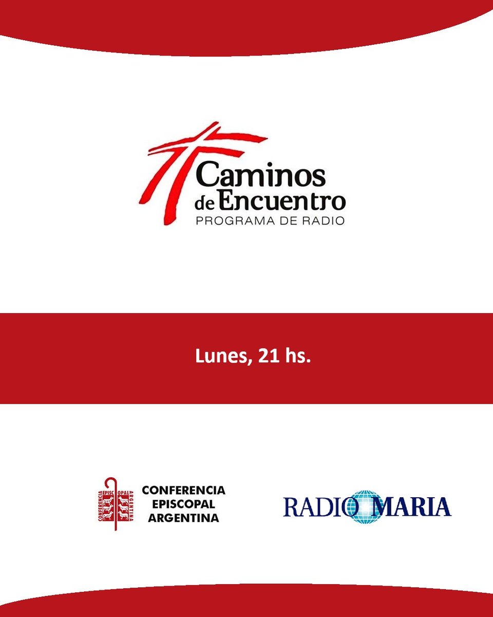 Como cada #lunes, con la conducción del p. Maxi Jurcinovic, <a href="/CEAvocero/">Padre Máximo</a>, compartimos un momento de radio en el aire de #CaminosDeEncuentro.

📻 Te esperamos, en vivo, por:
radiomaria.org.ar/escuchar-en-vi…