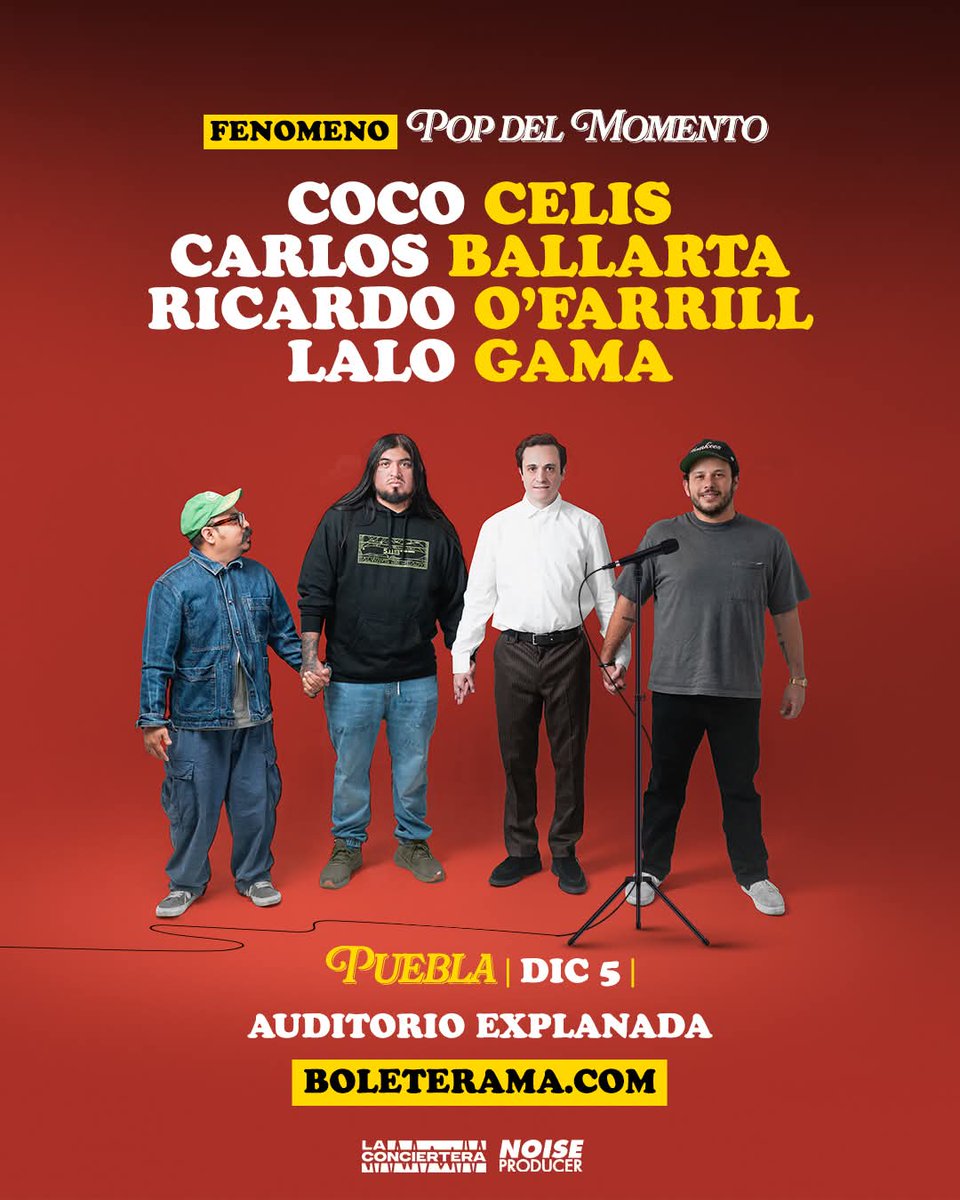 PoderNoticiaPue's tweet image. 💥 Este 05 de Diciembre llega a #Puebla &quot;Un Show de Stand Up&quot;    🥳 🤭Prepárate para una noche legendaria de carcajadas, sátira y estilo único con los referentes más influyentes del stand up en español. Por primera vez en Puebla, se reúnen cuatro titanes del humor en un show…