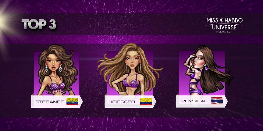 El flamante TOP 3 de la Edición 2025 ✨

Ecuador 🇪🇨 
Colombia 🇨🇴 
Tailandia 🇹🇭 

#MHU2025