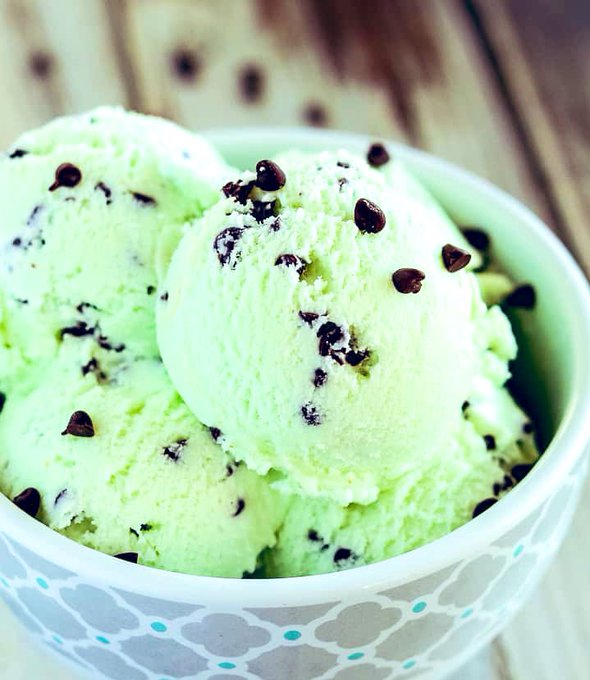 FoodPleaser's tweet image. Mint Chocolate Chip Ice Cream… are you a fan or no? 💚