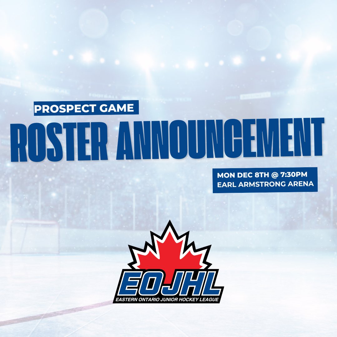 TheEOJHL's tweet image. We are pleased to announce the rosters for the annual Prospects Game! 

🗞️ theeojhl.ca/eojhl-announce…