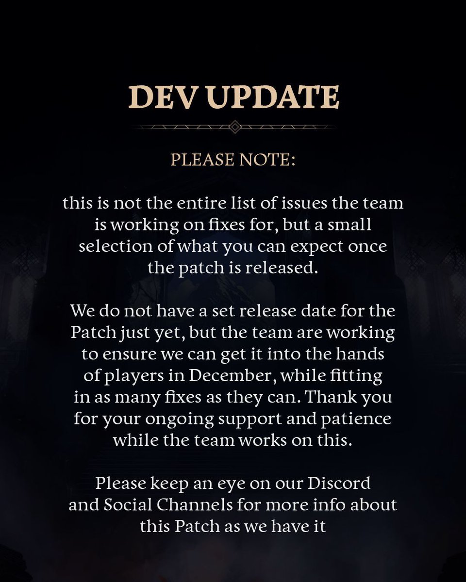 An update from the team about an upcoming patch for RtM that they are currently working on.
#returntomoria #thelordoftherings #durinsfolk
