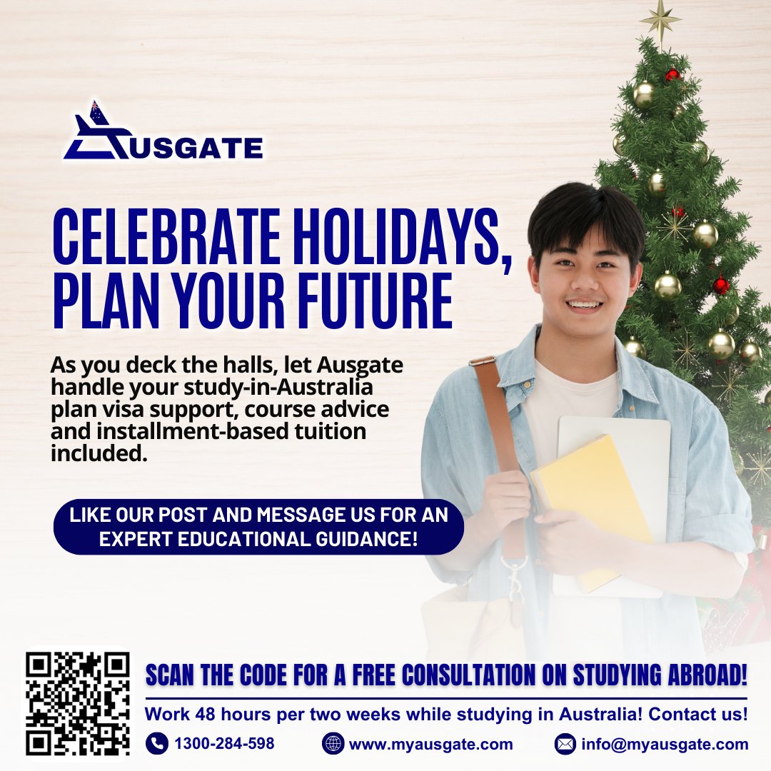Aus_Gate's tweet image. Dreaming of Australia this Christmas? Turn that dream into reality! 
Schedule your free consultation today:   
calendly.com/info-ausgate   
#studyinaustralia #australiastudyvisa #australiavisa #studentvisa #studyabroad #internationalstudents #highereducation #educationconsultant