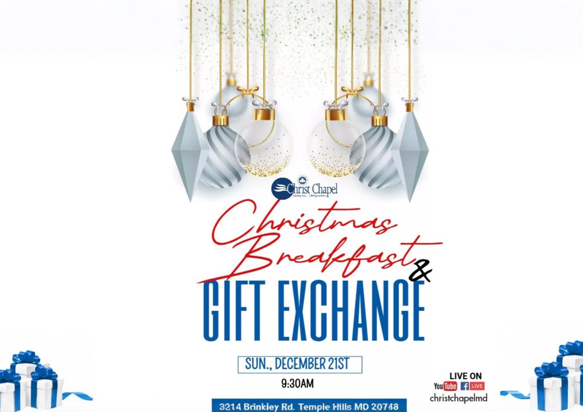 ChristChapelMD's tweet image. And plan to join us. We can’t wait to worship with you this December 🤍

#ChristChapelMd #DMVChurch #ChurchNearMe