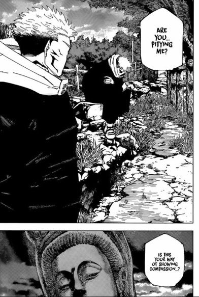 IncroyableSauce's tweet image. Yuji has become the Avalokitesvara Bodhisattva. The one who looks upon all beings with the eye of compassion.

His long life span is a manifestation of this Bodhisavatta’s postponing of their own Buddhahood to help others first. 

Some beautiful thematic symbolism going on.