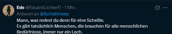 Ich erklär dir das gern ausführlicher, weil du offensichtlich keine Vorstellung davon hast, wie echte Verantwortung in diesem Land aussieht.

Ich war 12 Jahre bei der Bundeswehr – angefangen als Wehrpflichtiger, später im Sanitätsdienst, am Ende als Sanitätsbootsmann.
Ich habe
