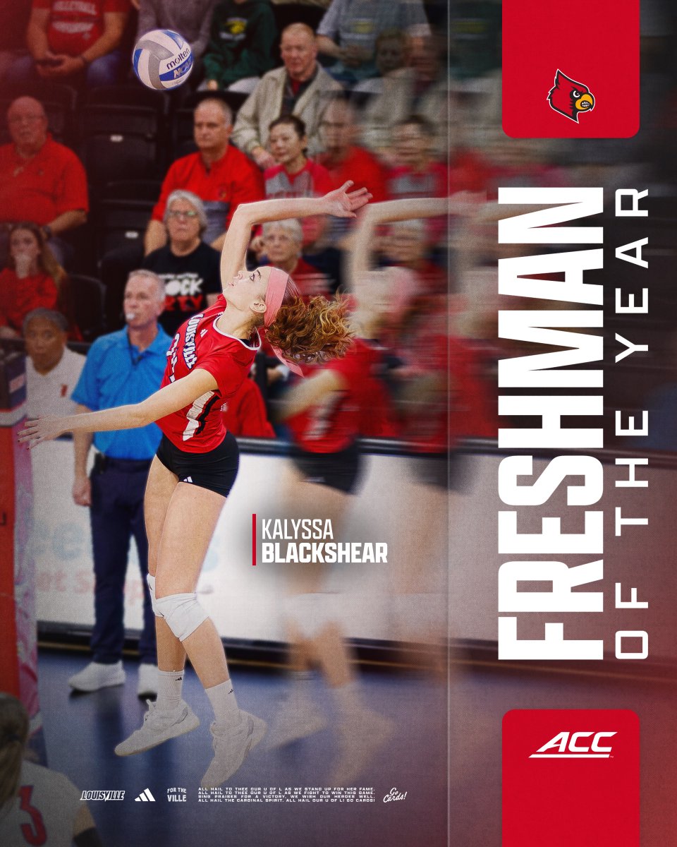 LouisvilleVB's tweet image. 🌟 Made her mark from the very beginning.

Kalyssa Blackshear is the 2025 ACC Freshman of the Year!

#GoCards x #ForTheVille