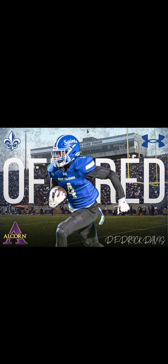 Blessed to receive an offer from Alcorn State University!!!
<a href="/TerryMinor_/">Terry Minor</a> <a href="/AlvinFosselman/">Coach Alvin Fosselman III</a> <a href="/ShedrickMckenz2/">Miss-Lou Recruits</a> <a href="/WFHS_FB/">West Feliciana Football</a>