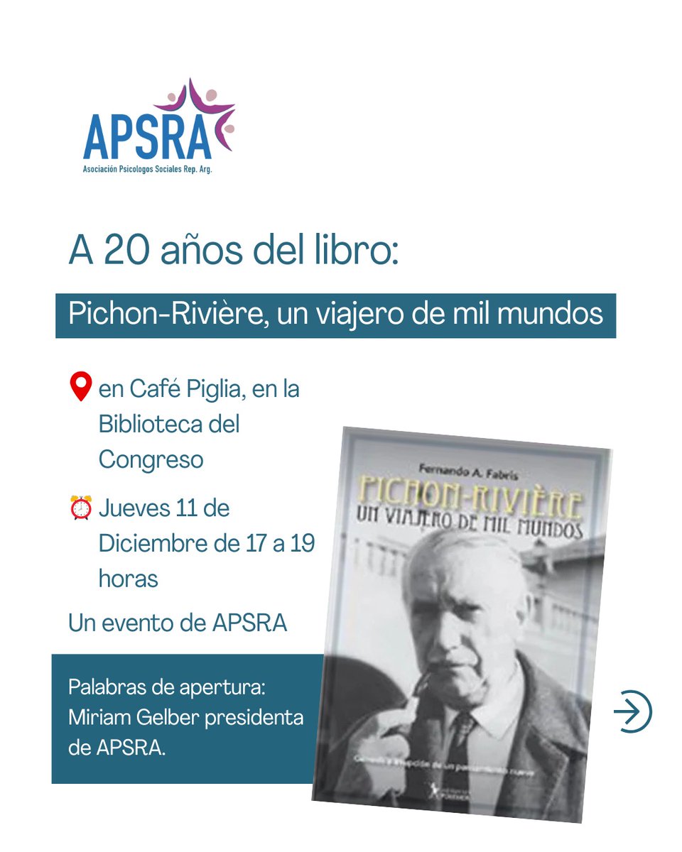 FabrisPsico's tweet photo. Lxs esperamos! Para cerrar un año de trabajo en la dirección de construir una psicologia social acorde a los desafíos de la época! Contamos con tu presencia. https://t.co/KhQwPO1qOz