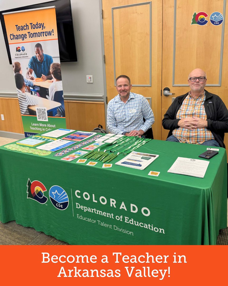 codepted's tweet image. We so enjoyed visiting La Junta last month! We partnered with TEACH Colorado to an event at Otero College to encourage more people in southeastern Colorado to pursue teaching careers. Learn more here: ed.cde.state.co.us/educatortalent…