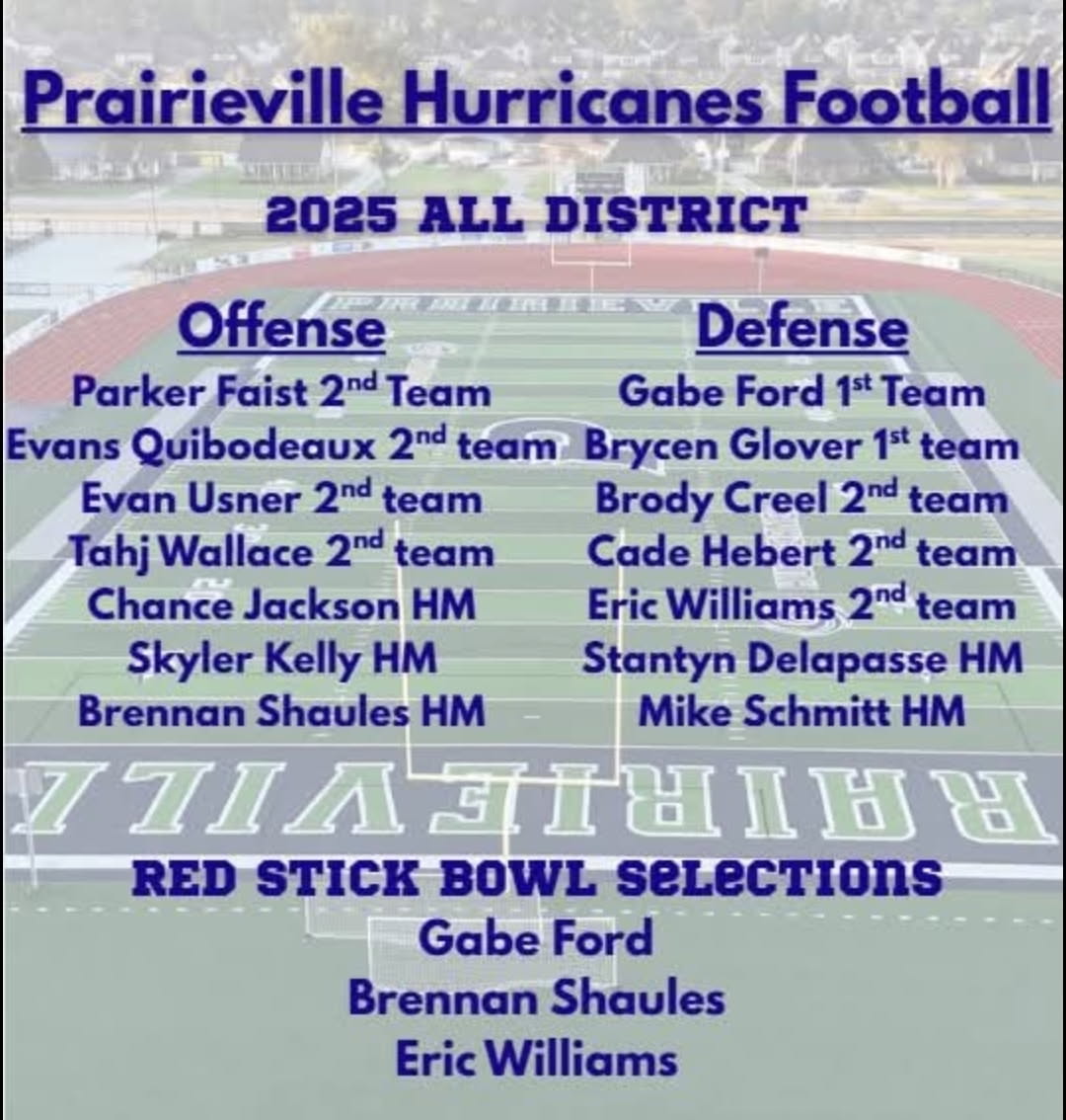 #AGTG Thankful to receive an invite to the red stick bowl, and to receive 1st team all district 🙏🙏

<a href="/pvhsfb/">Prairieville Hurricanes</a> <a href="/bwduffy2/">Braylon Williams</a> <a href="/BrycenGlover02/">Brycen Glover</a> <a href="/stantyn_24/">Stantyn</a> <a href="/RecruitLouisian/">Recruit Louisiana™️</a> <a href="/GridironFootbal/">Gridiron Football®</a> <a href="/JaceLejeune/">Jace LeJeune</a>