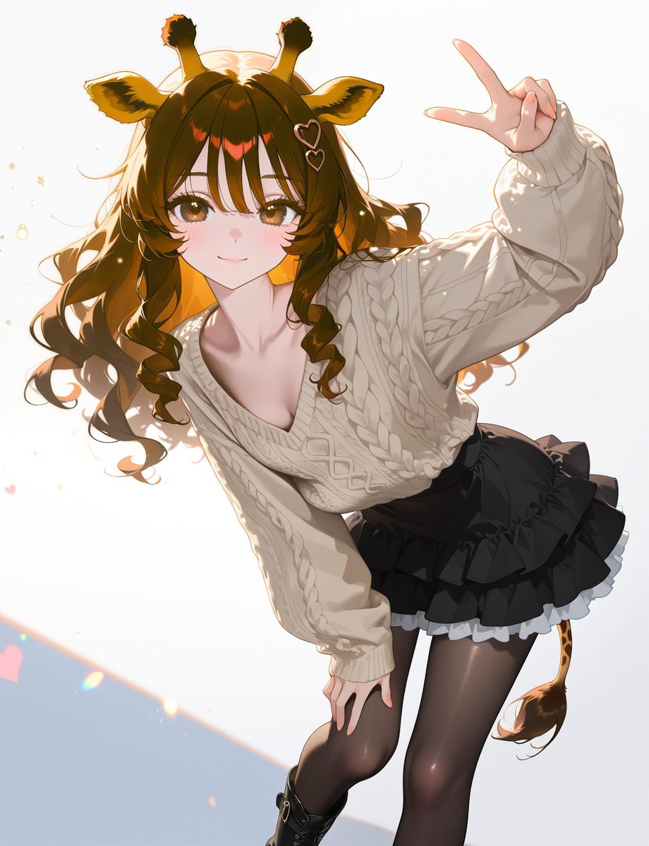 #AIイベント好きな動物娘 
1600フォロワー達成おめでとうございます㊗️
ケモミミイベント参加させていただきます♪
キリン娘のりんりんです🦒