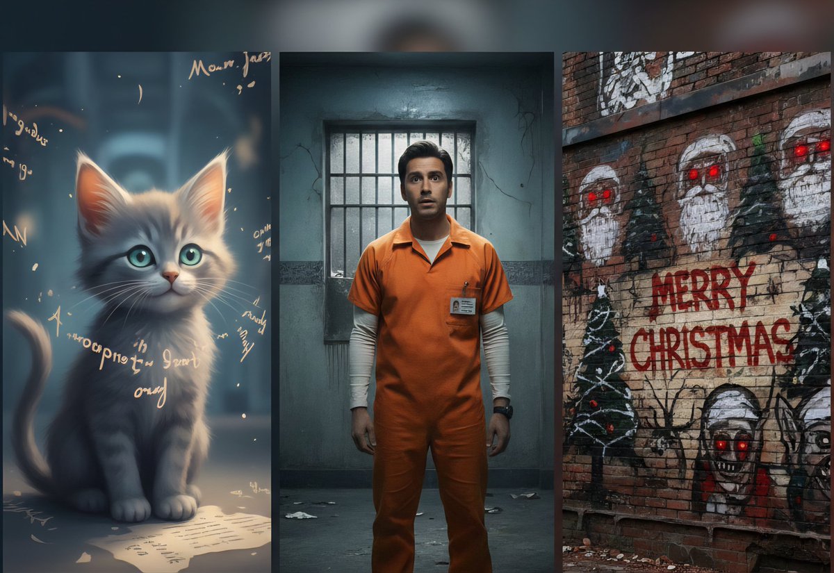 matthasan's tweet image. AI used to ‘hallucinate’ kittens and poetry. Now it’s auto‑generating prison pics of celebs and nightmare Christmas murals on city walls. Maybe the real alignment problem is that we keep training models on our worst incentives instead of our best values.
#GenerativeAI #Deepfakes