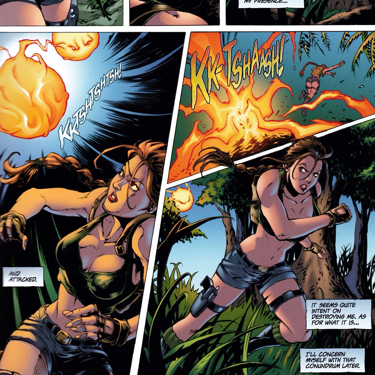TR_Archives's tweet image. Lara dodged the attacks from this inferno enemy.
Author: James Bonny
Penciler: Edwin David
#TombRaider #LaraCroft #comics