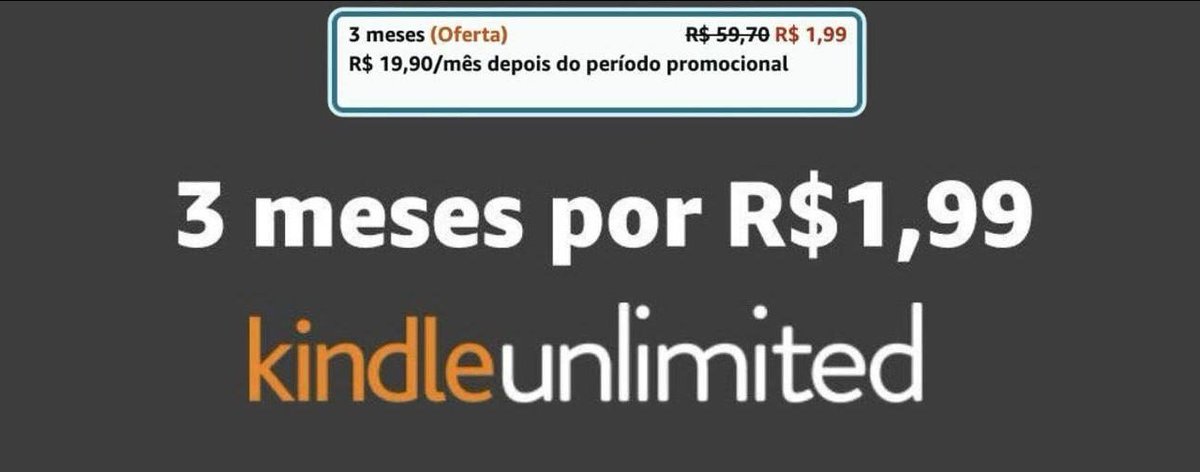 americasincera's tweet image. 🚨TESTEM!! Oferta Black Friday!

📚 3 MESES DE KINDLE UNLIMITED POR R$1,99:
➡️ amzn.to/3sH4pKS
➡️ 

✨ Mais de 1 milhão de títulos para você ler! *E não precisa ter Kindle para ler pelo Kindle Unlimited, dá você ler PELO PRÓPRIO CELULAR, é só baixar…