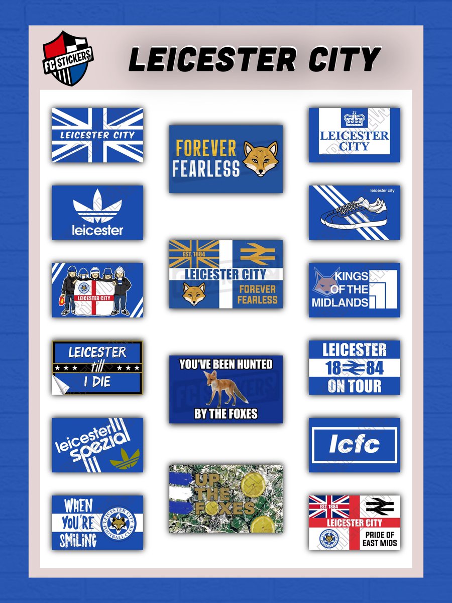 FCstickersUK's tweet image. 🚨 Leicester fans 

Don’t head to Derby away without your stickers!   

Order by 12pm Wednesday to get yours in time

#LCFC #ad
