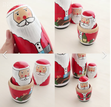 🎄木製サンタのマトリョーシカ「SANTACRYOSHKA LOVE」✨ 開けるたびに