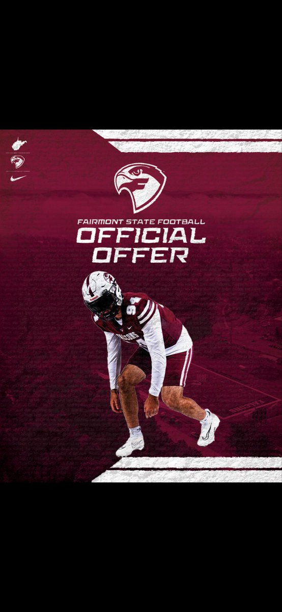 After a great conversation with <a href="/CoachWeeks76/">Andrew Weeks</a> I am blessed to receive an offer from <a href="/FairmontStateFB/">Fairmont State Football</a>! AGTG