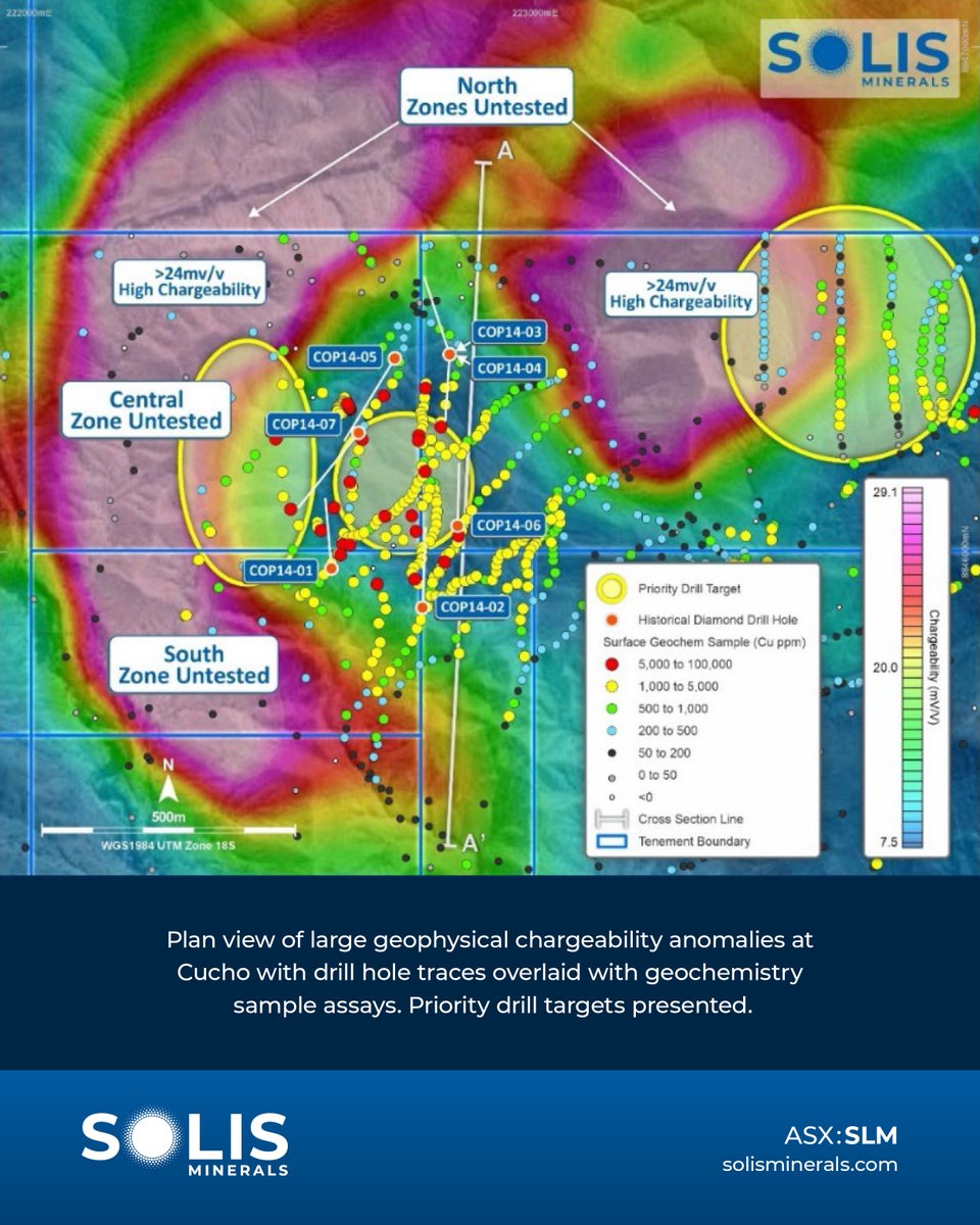 #ASXNews

$SLM.AX announces that new 3D geophysical modelling at #Cucho has highlighted compelling geophysical, geological &amp; geochemical targets to be tested in a 2026 DD programme.

Targets likely form part of a deeply-rooted porphyry copper-molybdenum system.

Read: