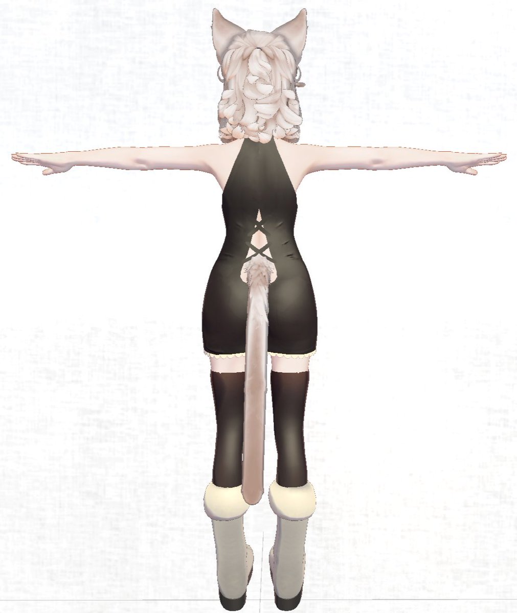 Alterithはこういう体にフィットした非対応服も一発変換できるのですごいとは思う（動いた時に素体がはみ出るのでマスク等で消す工夫は必要）。勿論もちふぃった～はもっと優れているのでしょう