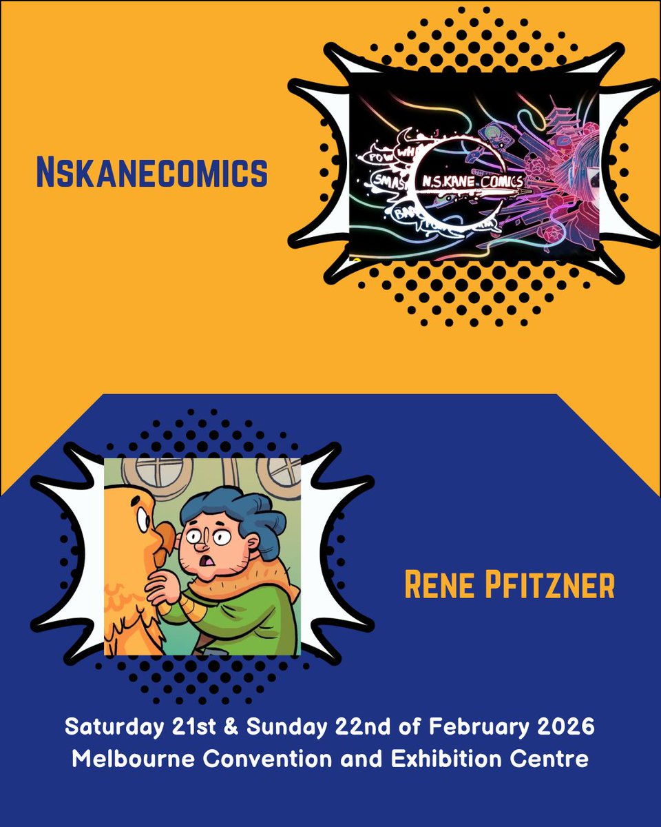 BookfairAus's tweet image. Let’s give a very warm welcome to these exhibitors from the Graphic Novel genre who are attending the very first Melbourne Book Fair Australia, presented by Book Addiction! Can’t wait to see you (and them!) there 💫