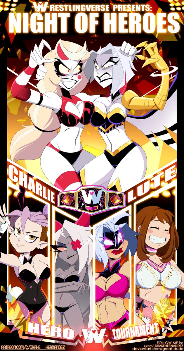 A Tournament of Heroines: #AmityBlight vs #Vaggi vs #Shadowline vs  #OchacoUraraka!! ✨

and One Match for the Ultimate Wrestlingverse Championship: #CharlieMorningstar vs #Lute 🏆🔥

… this will be a Night of Violence, a Night of Lust, a Night of Heroes!!!