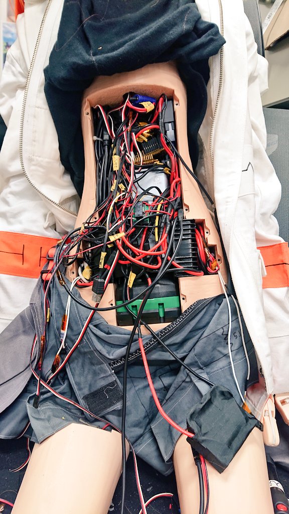 missile_39's tweet image. お腹のバッテリーと配線なんとか詰まってきた