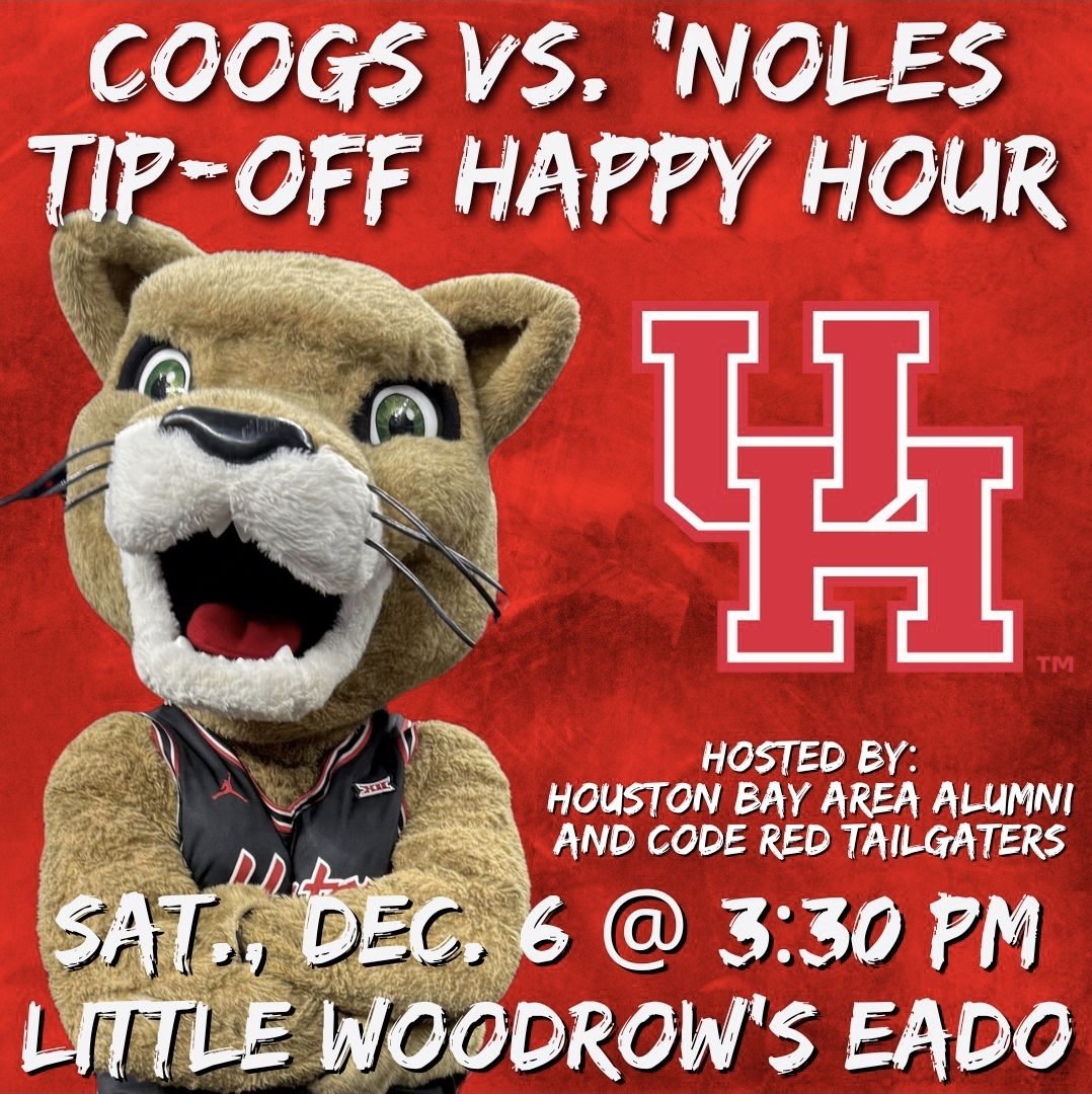 BayAreaCoogs's tweet image. 🏀🍻Happy Hour. Coogs. Tip-off Vibes.🍻🏀
We’ll be at Little Woodrow’s EaDo (kid-friendly until 7:00 pm 👨‍👩‍👧). Bring the crew, grab a 🍻, &amp;amp; let’s hype up together to cheer our Coogs to victory! ❤️🐾
#GoCoogs #Coogs #ForTheCity
@UHCougarMBK @houstonalumni @UHCougars @UHouston