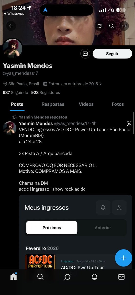 BarbieSkywalker's tweet photo. ‼️‼️ALERTA GOLPE SHOW AC/DC!‼️‼️
Uma conta fake em nome de Yasmin Mendes, @yas_mendess17 e @Mendess_yas17 está vendendo ingressos para o show de ACDC, se passando pela @chvnghvn !!
#GolpeACDC #ScamIngressos #ACDCSP #Ingresso #KPOP #YASMINMENDES https://t.co/is4yig2yZQ