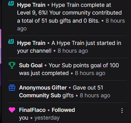 Someone gifted me 51 subs while I was offline today, 😳what is going on... instant level 9 hype train and I was not even live