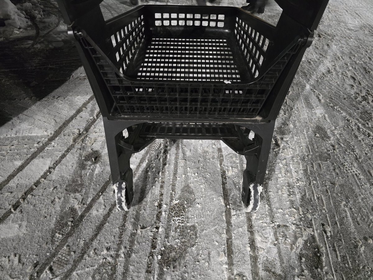 Time for some snow tires... on the grocery cart.