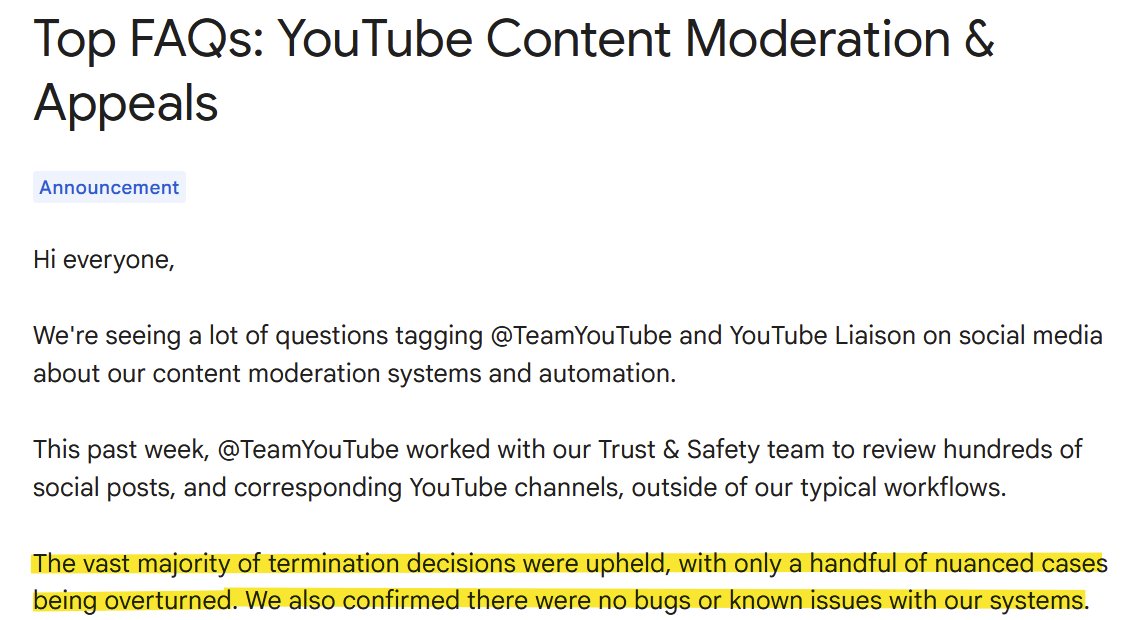 DeepHumor's tweet image. Unfortunately they&apos;ve already released a response, it was just really awful. Their main point was that most people seem to need &quot;more education&quot; about YouTube&apos;s rules...