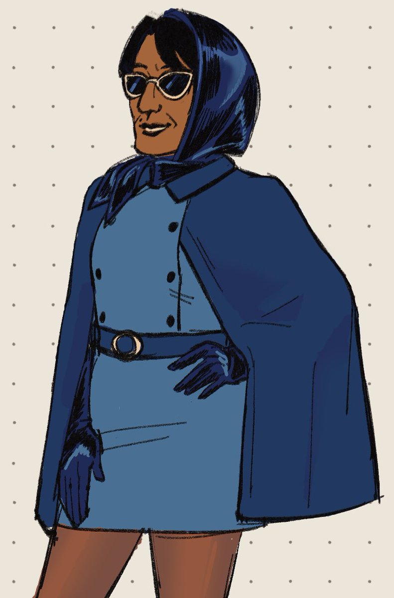 ive been wanting to draw femspy in one of these cape dresses for a Literal year but i only just got around to it