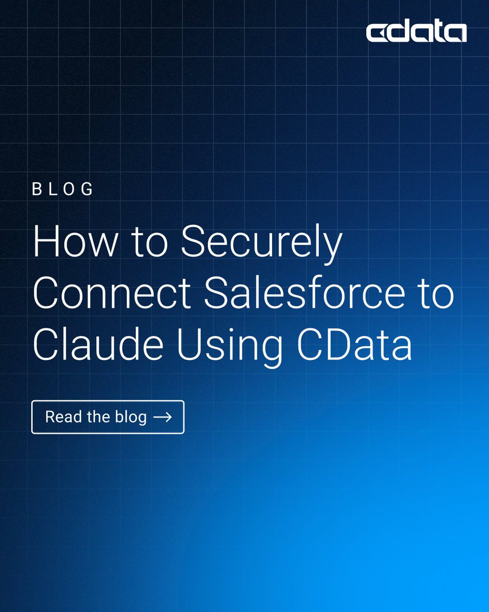 cdatasoftware's tweet image. What if your CRM could talk back? 🤖 With #CData #ConnectAI you can connect #Claude to #Salesforce in minutes — no heavy ETL, just secure, real‑time access.

Explore how in bit.ly/4p6Coso

#AI #MCP