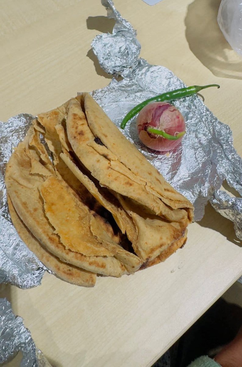 ये रोटिया नही, सफर मै इस ठण्डी रोटियो का स्वाद किसी फाइव स्टार होटल के खाने से कम नही लगता 🫵 ओर हा कांदा उर्फ प्याज जरूरी है साथ मै