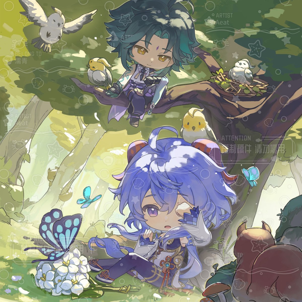 #魈甘 #xiaoyu #xiaogan
是约稿
甘雨生日快樂！