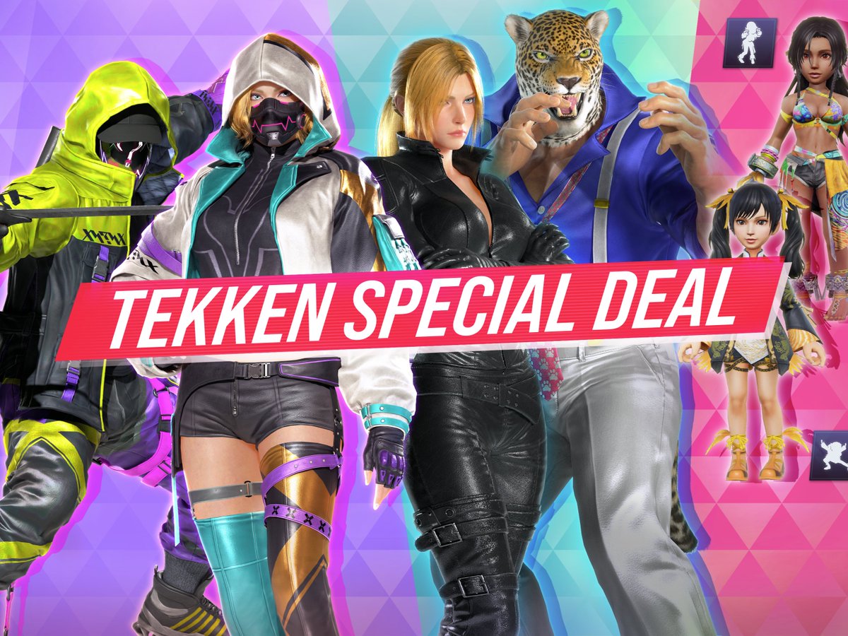 A new sale is live in the #TEKKEN Shop 🤜🤛

🔻General costumes
Cyber Phantom Pack
Vigilante Tech Pack

🔻Classic costumes
Nina Costume 01
King Costume 01

🔻Avatar Skins
Avatar Skin: Miary Zo
Avatar Skin: Xiaoyu