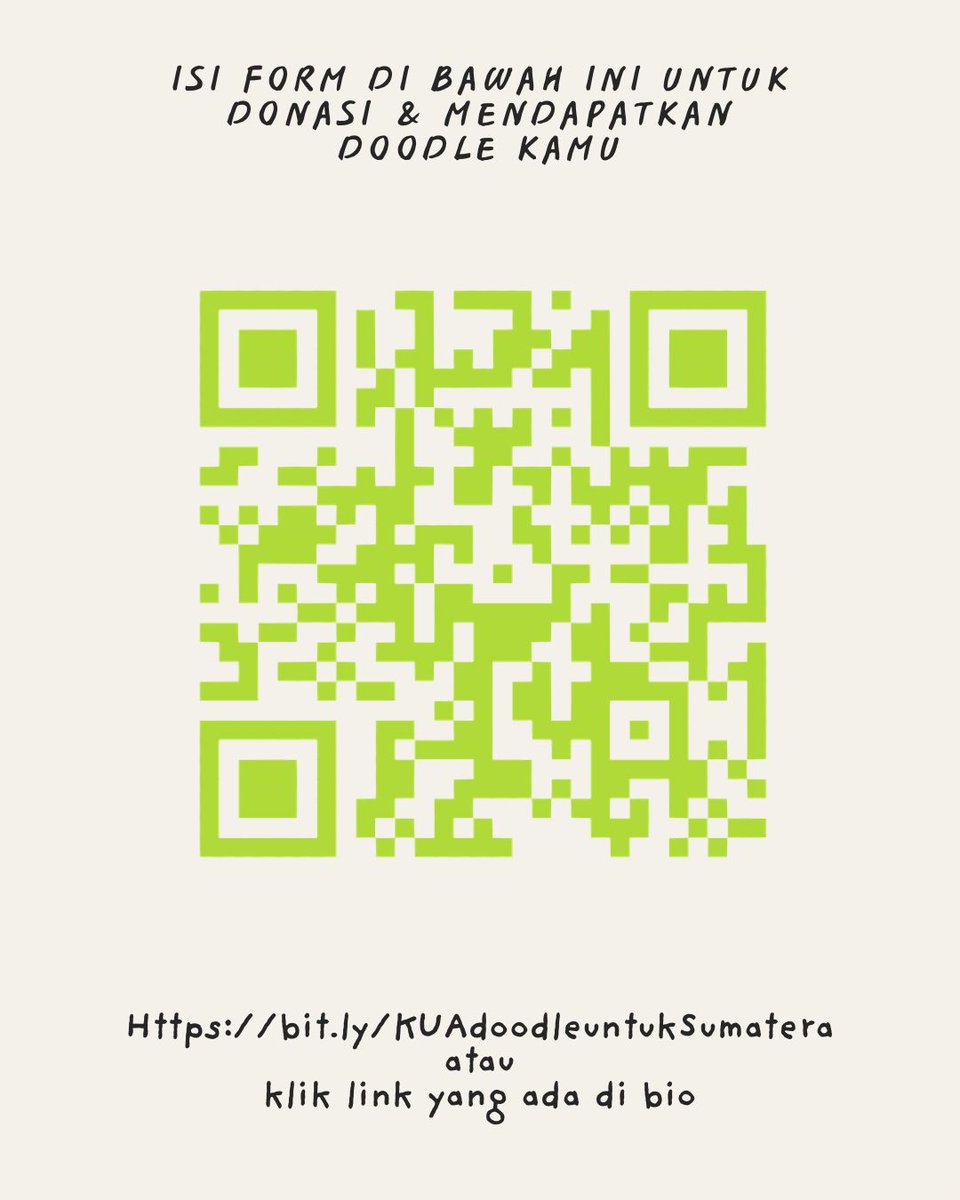 Halo dunsanak!
Komunitas Karya Urang Awak menggalang dana untuk korban banjir di Aceh, Sumatera Utara dan Sumatera Barat melalui DOODLE FOR SUMATERA ❤‍🩹

Dengan berdonasi minimal IDR50.000, kamu akan mendapatkan 1 gambar portrait yang kamu inginkan dari artist kami!