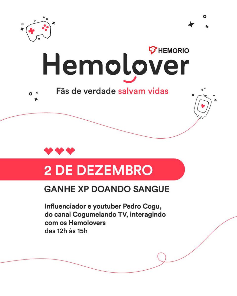 É hoje! Estarei no Hemorio esperando vocês para doar sangue e jogar uns videogames!

Rua Frei Caneca, 8, Centro RJ, das 12h às 15h!