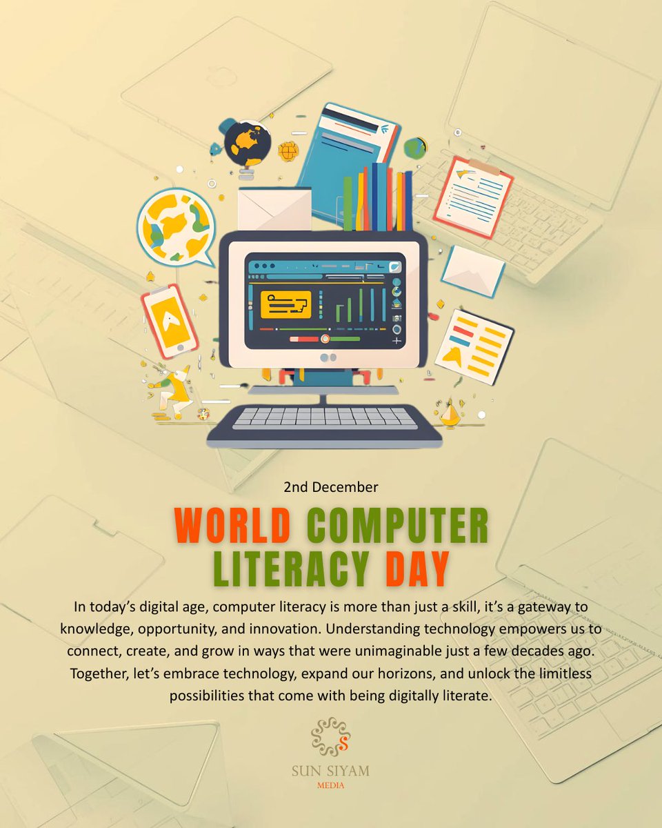 sstvmv's tweet image. Happy World Computer Literacy Day!
Empowering minds with digital skills opens doors to endless opportunities. Let’s embrace technology, learn, and grow in this ever-connected world! 
#ComputerLiteracy #DigitalSkills #ssmedia #sstv #sstvmv #sunmv #sunonline #sunpodcast #sunplaymv
