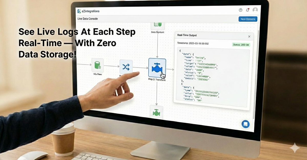 bizdatainc's tweet image. See your data flow in real time with zero data storage.  

eZintegrations™ gives instant visibility into every step of your AI data workflow with clean JSON output, easy checks, and secure inspections. 

Build with confidence. 

Learn more: bit.ly/4p7nv9L
