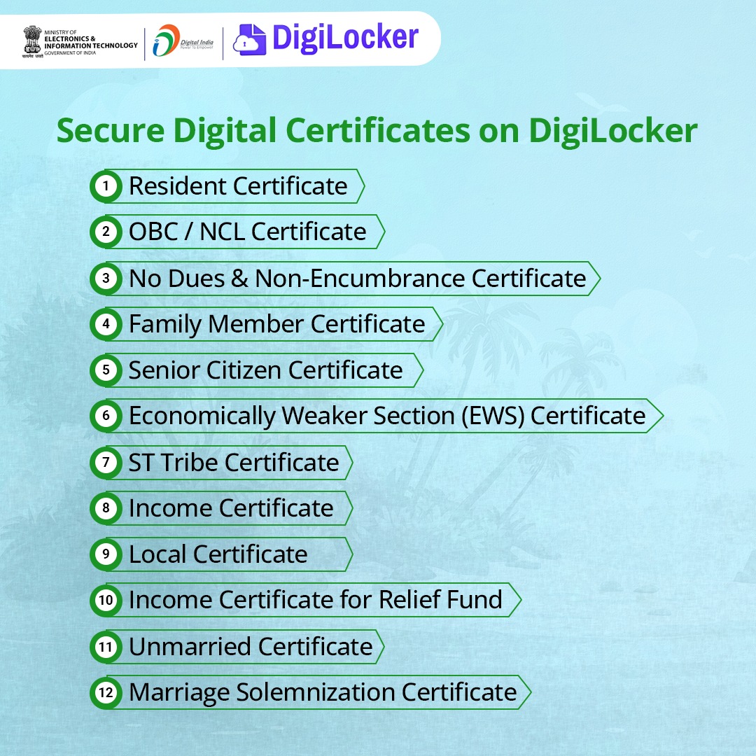 digilocker_ind's tweet image. eDistrict Andaman &amp;amp; Nicobar Administration
Now providing seamless access to citizen services via DigiLocker!
Access certificates, licenses, permits, applications and renewals instantly, securely and paperlessly-all in one place.
Download #DigiLocker App Now