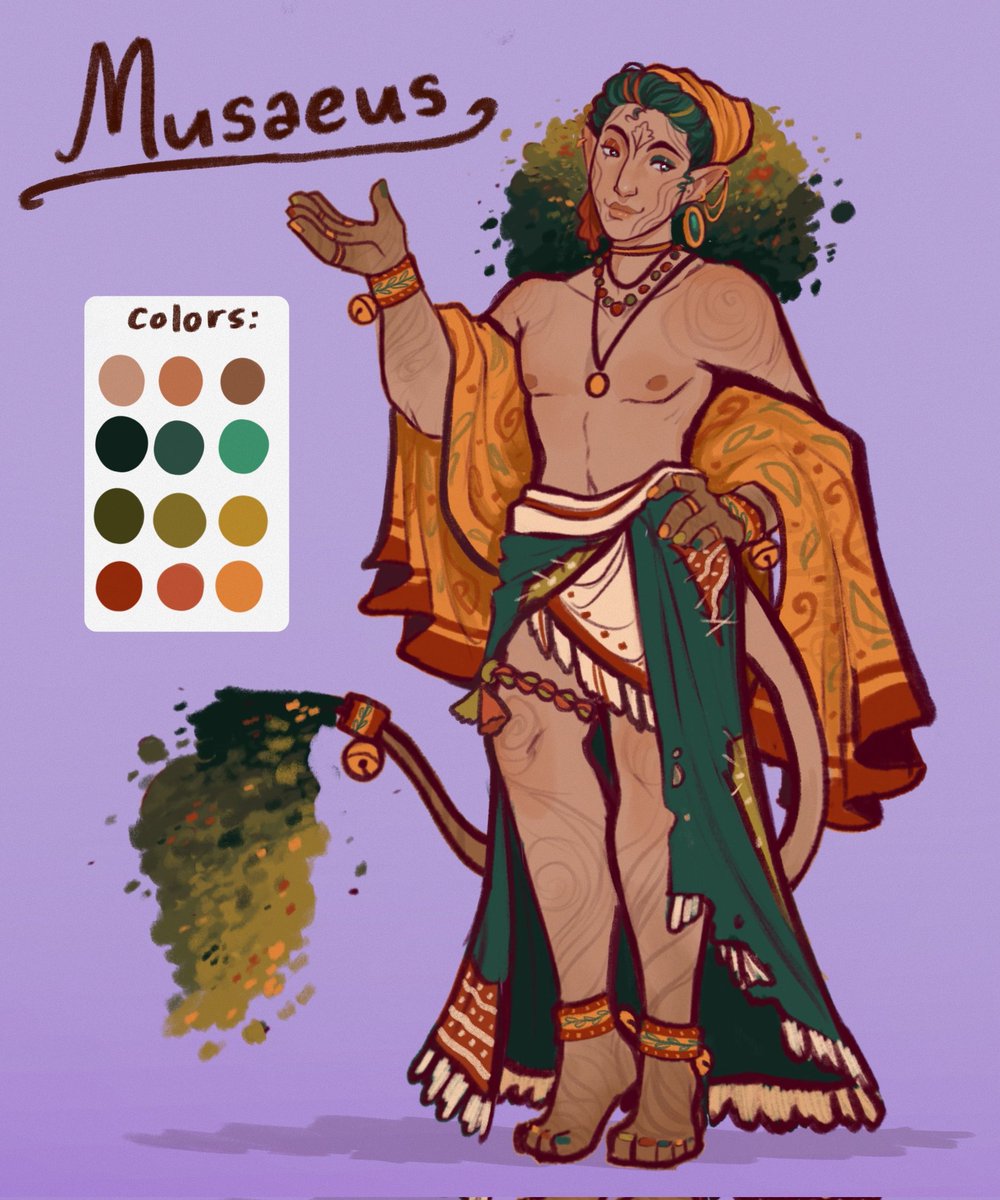 kyleesarthell's tweet image. Updated my ref sheet for my Hades game OC (Orpheus is the one who gave birth)
