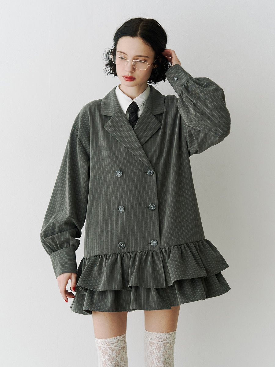 ヘムフリルトレンチミニワンピース☽✧ :-゜・. 完売していた、RED/GRY