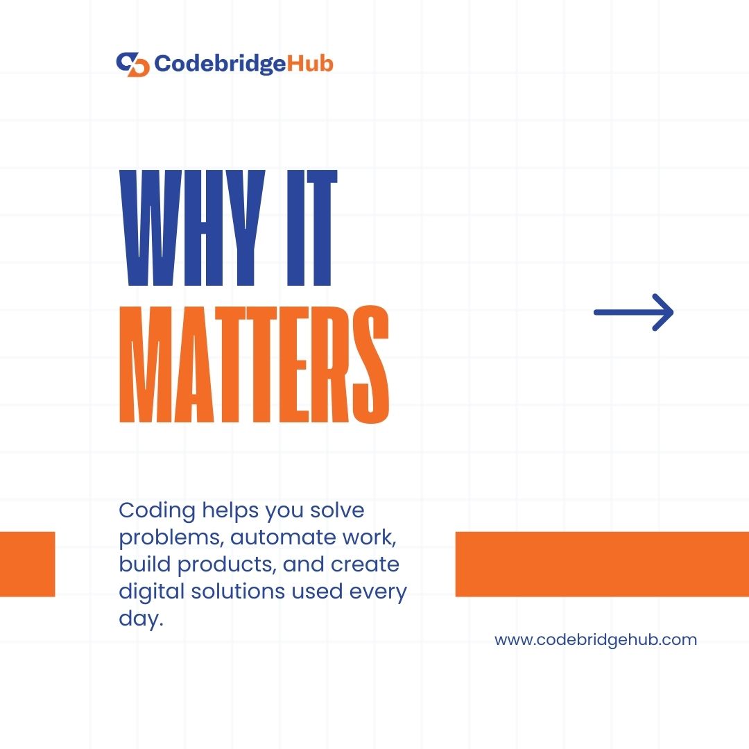 codebridgehub's tweet image. Was this helpful 🤔? 
If yes, imagine what YOU could build with code. 
Start learning this December 
👉 codebridgehub.com