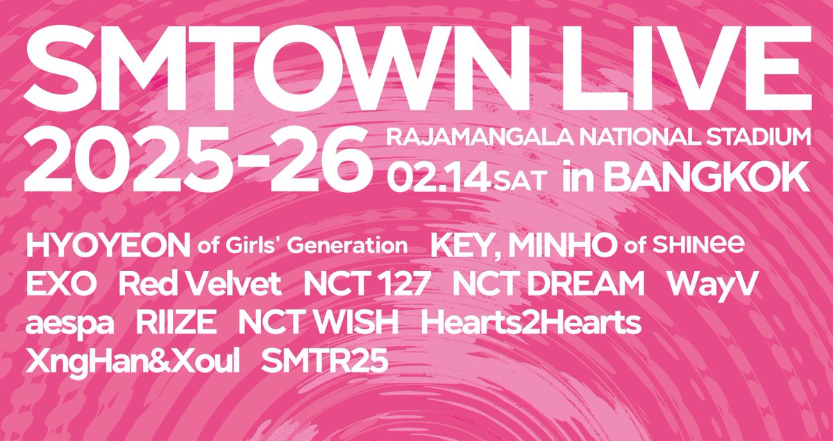 nctymisfit's tweet photo. NCT 127 will be on SMTOWN LIVE in Bangkok on February 14, 2026. 

#NCT127 #엔시티127 https://t.co/0P2iU2mJu3
