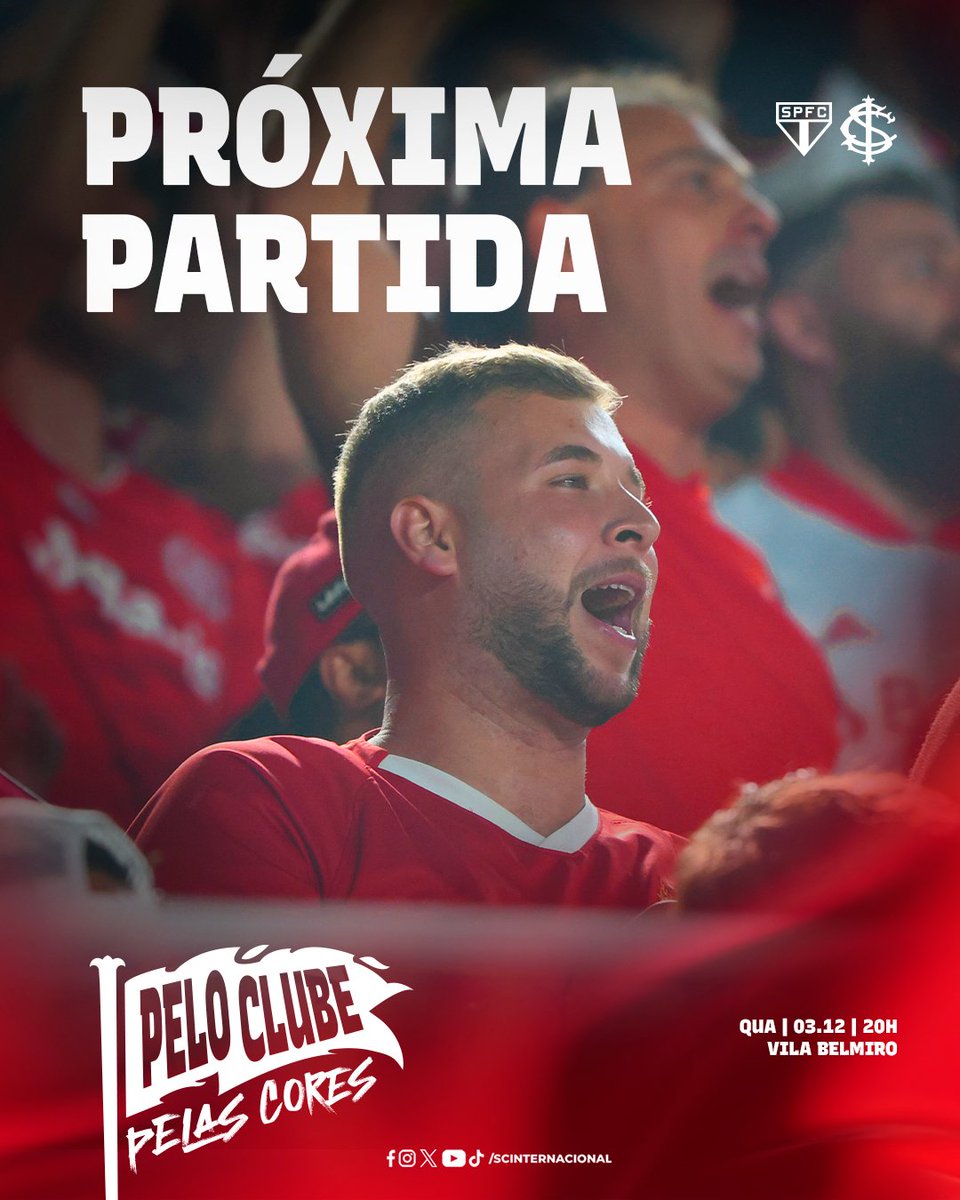 SCInternacional's tweet photo. AMANHÃ É DIA! 💪👊

A primeira decisão da semana será fora de casa, mas nossa mobilização segue intensa. Seja no Gigante ou como visitantes, nós VAMOS 𝗝𝗨𝗡𝗧𝗢𝗦 #PeloClubePelasCores. 🇦🇹🏟️ https://t.co/lLQKb2CoPz
