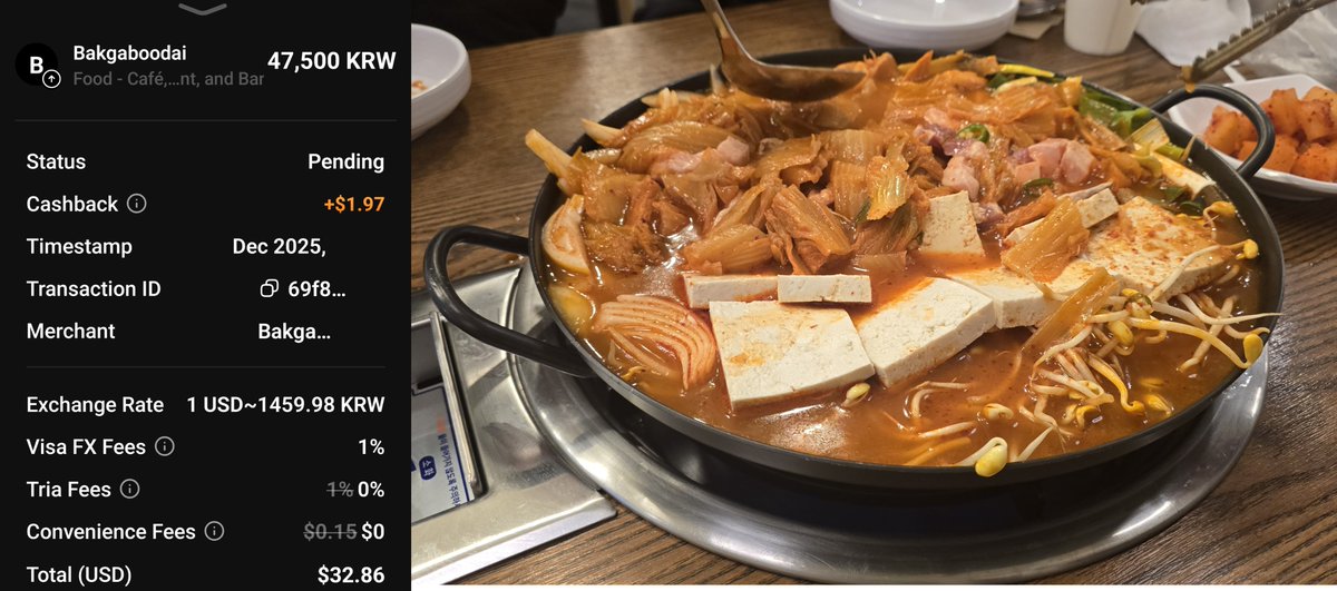 Doboongkun's tweet image. 47,500원을 쓰면 3,000원을 캐시백 해주는 미친 카드 트리아@useTria 다들 잘 사용하고 계신가요
하루에 한 명 뽑아서 점심값 지원해주는 이벤트 진행하는 거 보고 김치찌개에다가 사치스럽게 계란말이도 하나 추가했습니다. 제발 뽑아주세요 #TriaTreasure